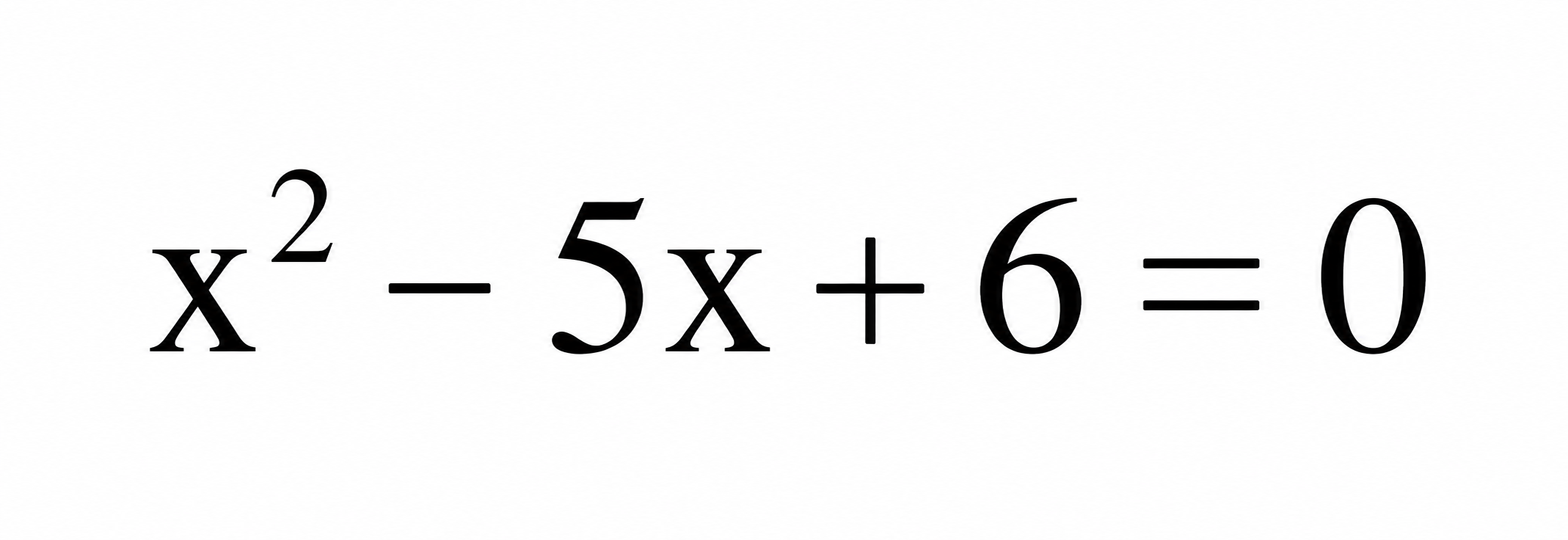 Фото тетради с уравнением x² − 5x + 6 = 0
